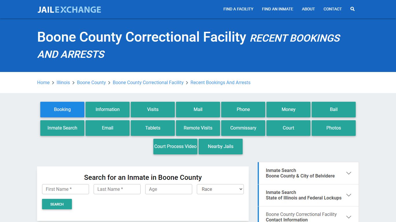 Boone County Correctional Facility Recent Bookings And Arrests